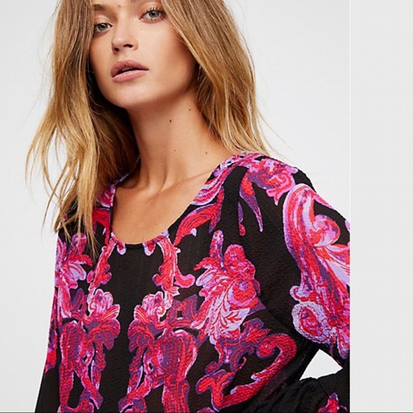 FREE PEOPLE Printed Symphony Slip Dress. NWT - Picture 2 of 4